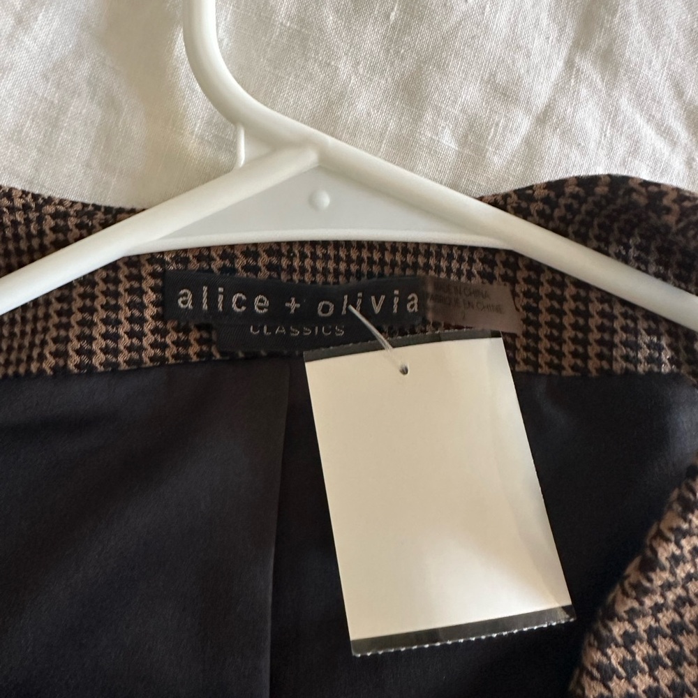 Alice + Olivia Brown Houndstooth Women's Suit Vest - Picture 2 of 4